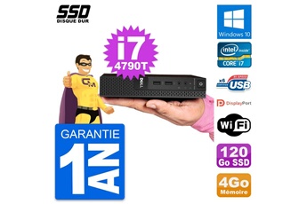 Unité Centrale Dell Ultra Mini Pc Dell 3020 Micro Usff I7-4790t Ram 4go Ssd 120go Windows 10 Wifi