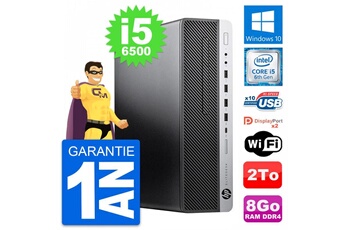 Unité Centrale Hp Pc Hp Elitedesk 800 G3 Sff Intel I5-6500 Ram 8go Disque Dur 2to Windows 10 Wifi