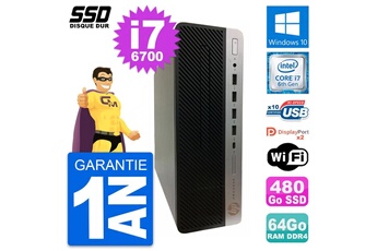 Unité Centrale Hp Pc Hp Prodesk 600 G3 Sff Intel Core I7-6700 Ram 64go Ssd 480go Windows 10 Wifi