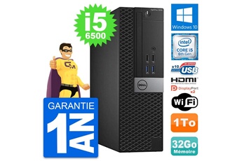 Unité Centrale Dell Pc Dell Optiplex 5040 Sff Intel I5-6500 Ram 32go Disque 1to Hdmi Windows 10 Wifi