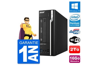 Unité Centrale Acer Pc Acer Veriton X2632g Sff Intel G3220 Ram 16go Disque Dur 2to Windows 10 Wifi