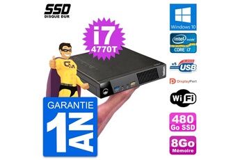 Unité Centrale Lenovo Ultra Mini Pc Lenovo M73 Tiny Usff I7-4770t Ram 8go Ssd 480go Windows 10 Wifi