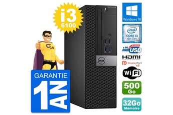 Unité Centrale Dell Pc Dell 5040 Sff Intel Core I3-6100 Ram 32go Disque 500go Hdmi Windows 10 Wifi