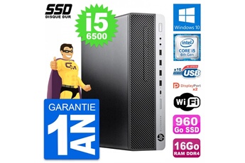 Unité Centrale Hp Pc Hp Elitedesk 800 G3 Sff Intel Core I5-6500 Ram 16go Ssd 960go Windows 10 Wifi