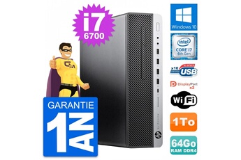 Unité Centrale Hp Pc Hp Elitedesk 800 G3 Sff Intel I7-6700 Ram 64go Disque 1to Windows 10 Wifi