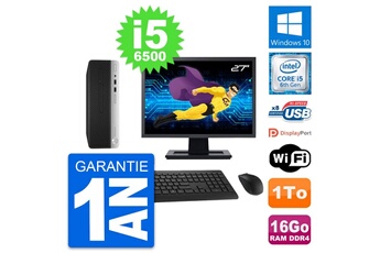 Unité Centrale Hp Pc Hp 400 G4 Sff Ecran 27" Intel I5-6500 Ram 16go Disque Dur 1to Windows 10 Wifi