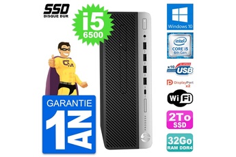 Unité Centrale Hp Pc Hp Prodesk 600 G3 Sff Intel Core I5-6500 Ram 32go Ssd 2to Windows 10 Wifi