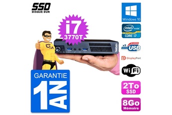 Unité Centrale Lenovo Ultra Mini Pc Lenovo M92p Tiny Intel I7-3770t Ram 8go Ssd 2to Windows 10 Wifi