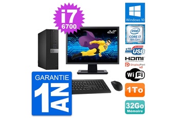 Unité Centrale Dell Pc Dell 5040 Sff Ecran 22" Core I7-6700 Ram 32go Disque 1to Hdmi Windows 10 Wifi