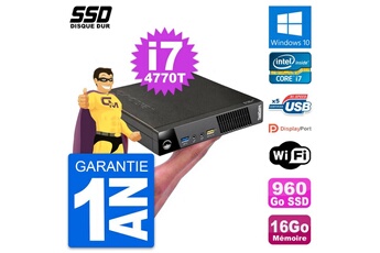Unité Centrale Lenovo Ultra Mini Pc Lenovo M73 Tiny Usff I7-4770t Ram 16go Ssd 960go Windows 10 Wifi