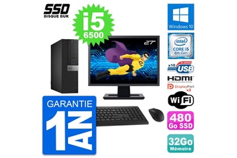Unité Centrale Dell Pc Dell 5040 Sff Ecran 27" Intel I5-6500 Ram 32go Ssd 480go Hdmi Windows 10 Wifi