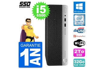 Unité Centrale Hp Pc Hp Prodesk 400 G4 Sff Intel Core I5-6500 Ram 32go Ssd 2to Windows 10 Wifi
