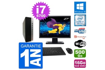 Unité Centrale Hp Pc Hp 600 G3 Sff Ecran 27" Intel I7-6700 Ram 16go Disque 500go Windows 10 Wifi