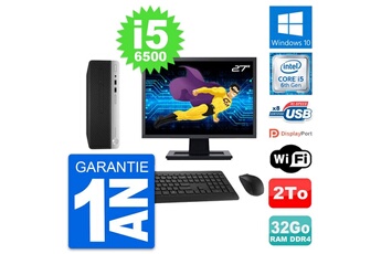 Unité Centrale Hp Pc Hp 400 G4 Sff Ecran 27" Intel I5-6500 Ram 32go Disque Dur 2to Windows 10 Wifi