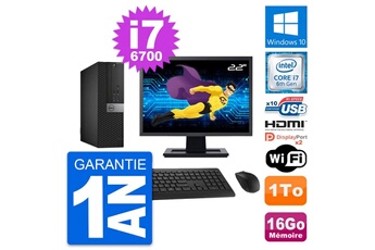 Unité Centrale Dell Pc Dell 5040 Sff Ecran 22" Core I7-6700 Ram 16go Disque 1to Hdmi Windows 10 Wifi
