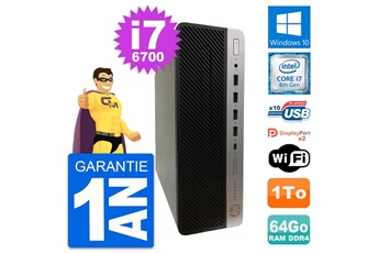 Unité Centrale Hp Pc Hp Prodesk 600 G3 Sff Intel Core I7-6700 Ram 64go Disque 1to Windows 10 Wifi