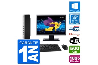 Unité Centrale Hp Pc Hp 800 G3 Sff Ecran 22" Intel G4400 Ram 16go Disque 500go Windows 10 Wifi
