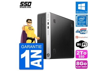 Unité Centrale Hp Pc Hp Prodesk 400 G4 Sff Intel Pentium G4400 Ram 8go Ssd 2to Windows 10 Wifi