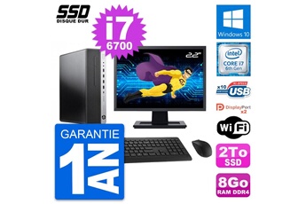 Unité Centrale Hp Pc Hp Elitedesk 800 G3 Sff Ecran 22" I7-6700 Ram 8go Ssd 2to Windows 10 Wifi