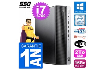Unité Centrale Hp Pc Hp Elitedesk 800 G3 Sff Intel Core I7-6700 Ram 16go Ssd 2to Windows 10 Wifi
