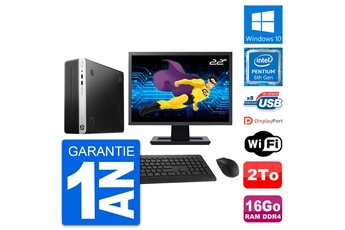 Unité Centrale Hp Pc Hp 400 G4 Sff Ecran 22" Intel G4400 Ram 16go Disque Dur 2to Windows 10 Wifi