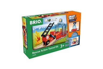 Maquette Brio Brio world portique smart tech sound pompier - accessoire stem pour circuit de train en bois - ravensburger - des 3 ans - 33976