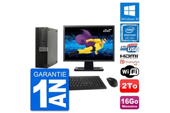 Unité Centrale Dell Pc Dell 5040 Sff Ecran 22" Intel G4400 Ram 16go Disque 2to Hdmi Windows 10 Wifi
