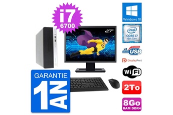 Unité Centrale Hp Pc Hp Prodesk 400 G4 Sff Ecran 27" I7-6700 Ram 8go Disque 2to Windows 10 Wifi