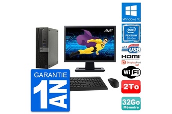 Unité Centrale Dell Pc Dell 5040 Sff Ecran 22" Intel G4400 Ram 32go Disque 2to Hdmi Windows 10 Wifi