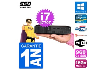 Unité Centrale Dell Ultra Mini Pc Dell 3020 Micro Usff I7-4770t Ram 16go Ssd 960go Windows 10 Wifi