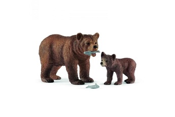 Figurine de collection Schleich Schleich wild life 42473 - figurine maman grizzly avec ourson