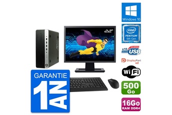 Unité Centrale Hp Pc Hp 600 G3 Sff Ecran 22" Intel G4400 Ram 16go Disque Dur 500go Windows 10 Wifi