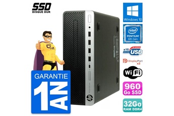 Unité Centrale Hp Pc Hp Prodesk 600 G3 Sff Intel Pentium G4400 Ram 32go Ssd 960go Windows 10 Wifi