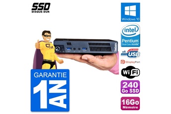 Unité Centrale Lenovo Ultra Mini Pc Lenovo M92p Tiny Intel G2020t Ram 16go Ssd 240go Windows 10 Wifi