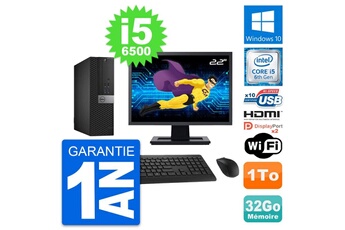 Unité Centrale Dell Pc Dell 5040 Sff Ecran 22" Core I5-6500 Ram 32go Disque 1to Hdmi Windows 10 Wifi