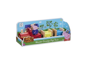 Figurine de collection Peppa Pig Peppa pig - train de papy pig en bois avec 1 personnage