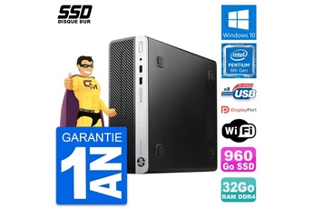 Unité Centrale Hp Pc Hp Prodesk 400 G4 Sff Intel Pentium G4400 Ram 32go Ssd 960go Windows 10 Wifi