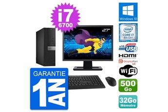 Unité Centrale Dell Pc Dell 5040 Sff Ecran 27" I7-6700 Ram 32go Disque 500go Hdmi Windows 10 Wifi