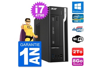 Unité Centrale Acer Pc Acer Veriton X2632g Sff Intel I7-4790 Ram 8go Disque Dur 2to Windows 10 Wifi