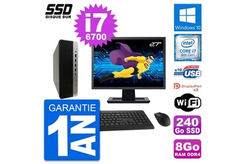 Unité Centrale Hp Pc Hp Prodesk 600 G3 Sff Ecran 27" I7-6700 Ram 8go Ssd 240go Windows 10 Wifi