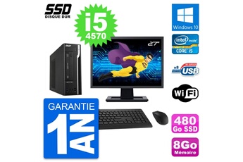 Unité Centrale Acer Pc Acer Veriton X2632g Sff Ecran 27" I5-4570 Ram 8go Ssd 480go Windows 10 Wifi