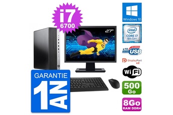Unité Centrale Hp Pc Hp 800 G3 Sff Ecran 27" Intel I7-6700 Ram 8go Disque 500go Windows 10 Wifi