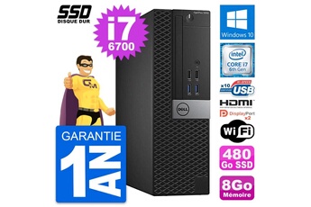 Unité Centrale Dell Pc Dell Optiplex 5040 Sff Intel I7-6700 Ram 8go Ssd 480go Hdmi Windows 10 Wifi