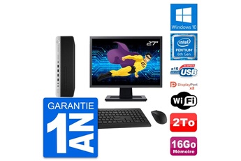 Unité Centrale Hp Pc Hp 800 G3 Sff Ecran 27" Intel G4400 Ram 16go Disque 2to Windows 10 Wifi