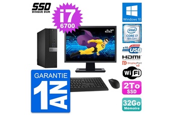 Unité Centrale Dell Pc Dell 5040 Sff Ecran 22" Intel I7-6700 Ram 32go Ssd 2to Hdmi Windows 10 Wifi