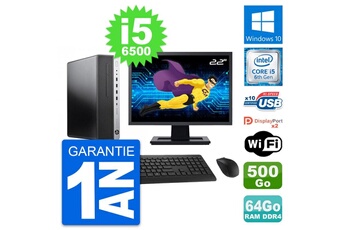 Unité Centrale Hp Pc Hp 800 G3 Sff Ecran 22" Intel I5-6500 Ram 64go Disque 500go Windows 10 Wifi