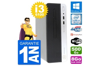 Unité Centrale Hp Pc Hp Prodesk 400 G4 Sff Intel I3-6100 Ram 8go Disque Dur 500go Windows 10 Wifi