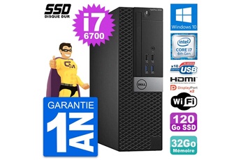 Unité Centrale Dell Pc Dell Optiplex 5040 Sff Intel I7-6700 Ram 32go Ssd 120go Hdmi Windows 10 Wifi