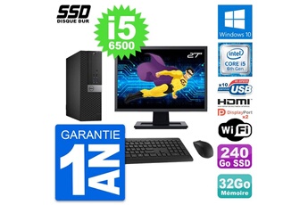 Unité Centrale Dell Pc Dell 5040 Sff Ecran 27" Intel I5-6500 Ram 32go Ssd 240go Hdmi Windows 10 Wifi