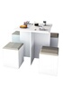 Appunto Table et 4 Tabourets Coffre Blancs - L 72 x l 72 x H 77.5 cm photo 2
